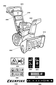 Decals Group Diagram and Parts List for 1695952 2010 Briggs and Stratton Snow Blower
